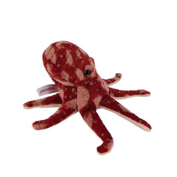 Aurora Octopus Plush 9" Stuffed Animal Toy 2018 Coral Red Spotted Mini Flopsie - Picture 2 of 7